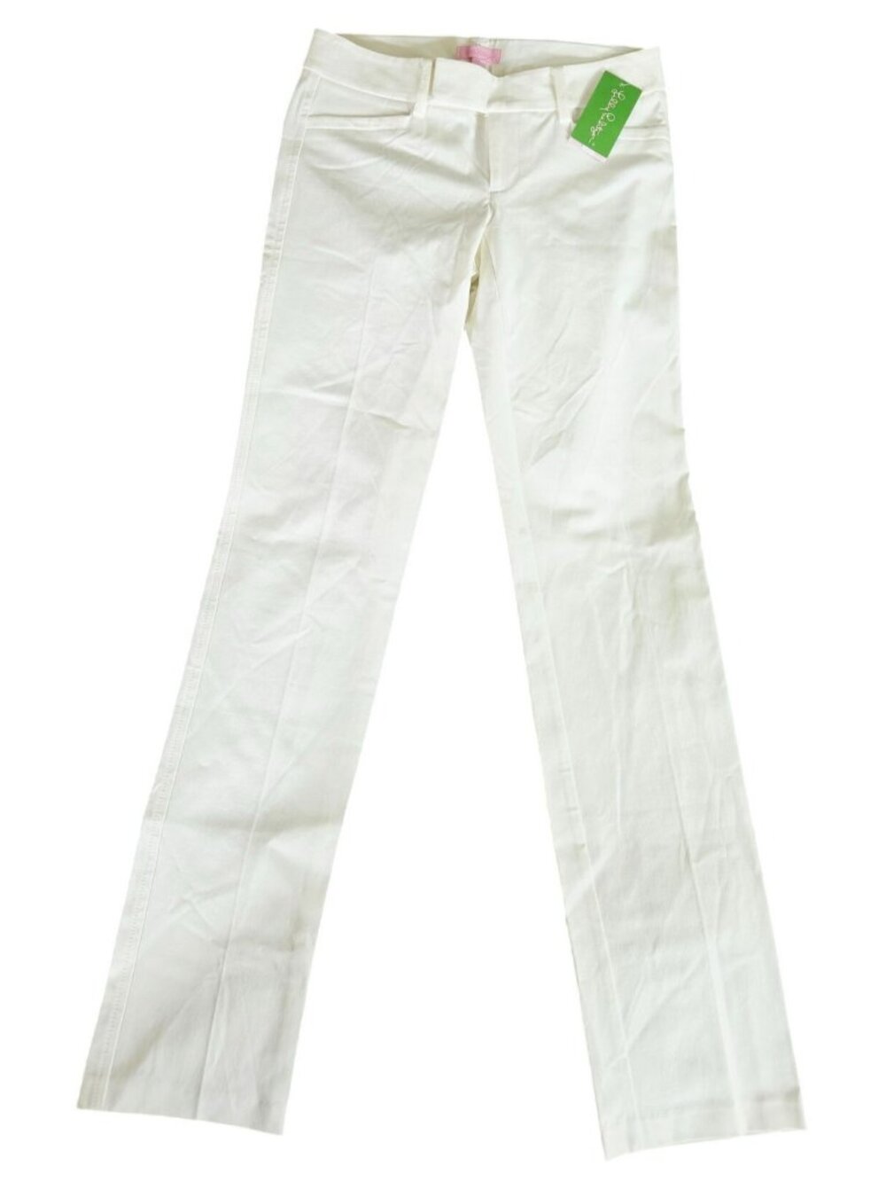Lilly Pulitzer Leigh Trouser Resort White Size 2 Cotton Blend Womens Pants New W